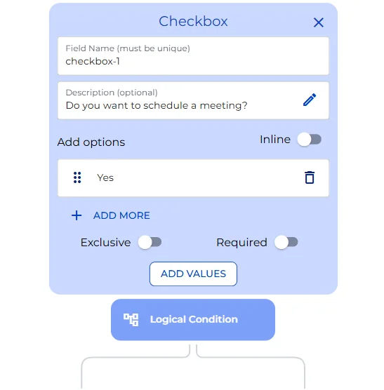 Result panel showing the extracted party details summary table and the follow-up meeting booking option