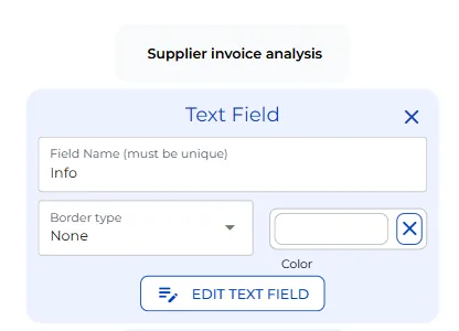 Info text field node in the bot builder
