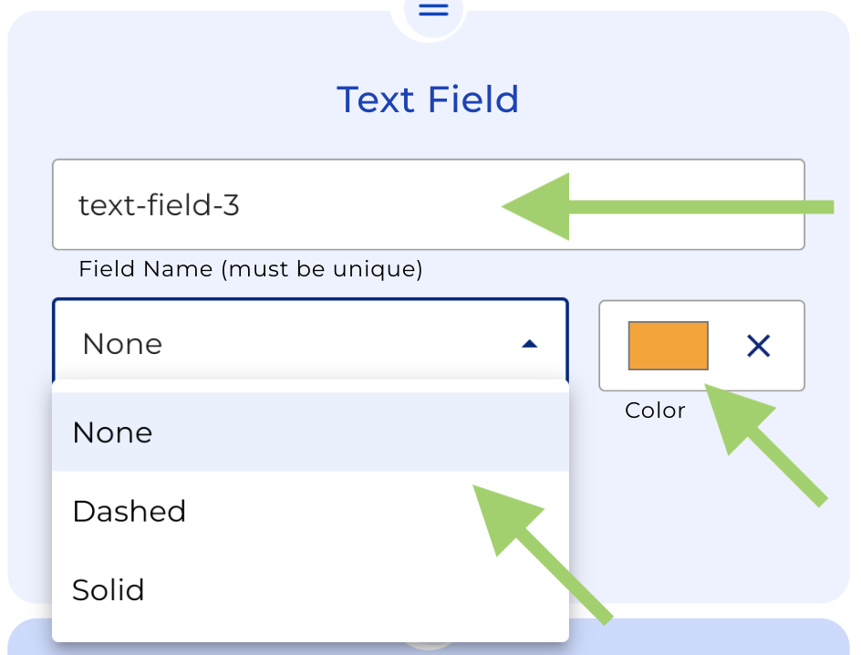 Text field node options